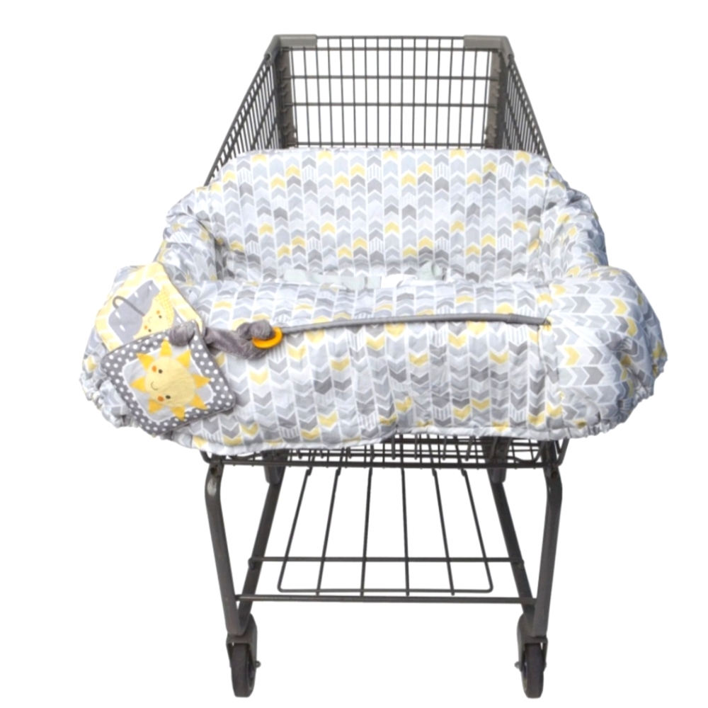 Boppy Gray and Yellow Shopping Cart Cover